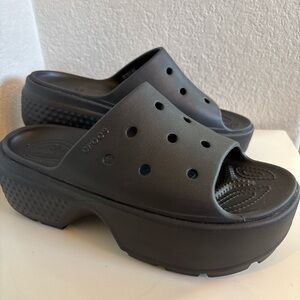 Crocs Iconic Women's Stomp Slide Platform Black W11